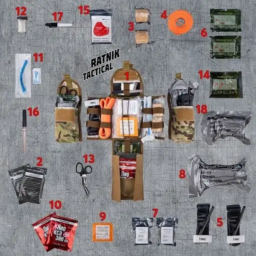 Complete First-Aid Kit with 2 Side Pouches