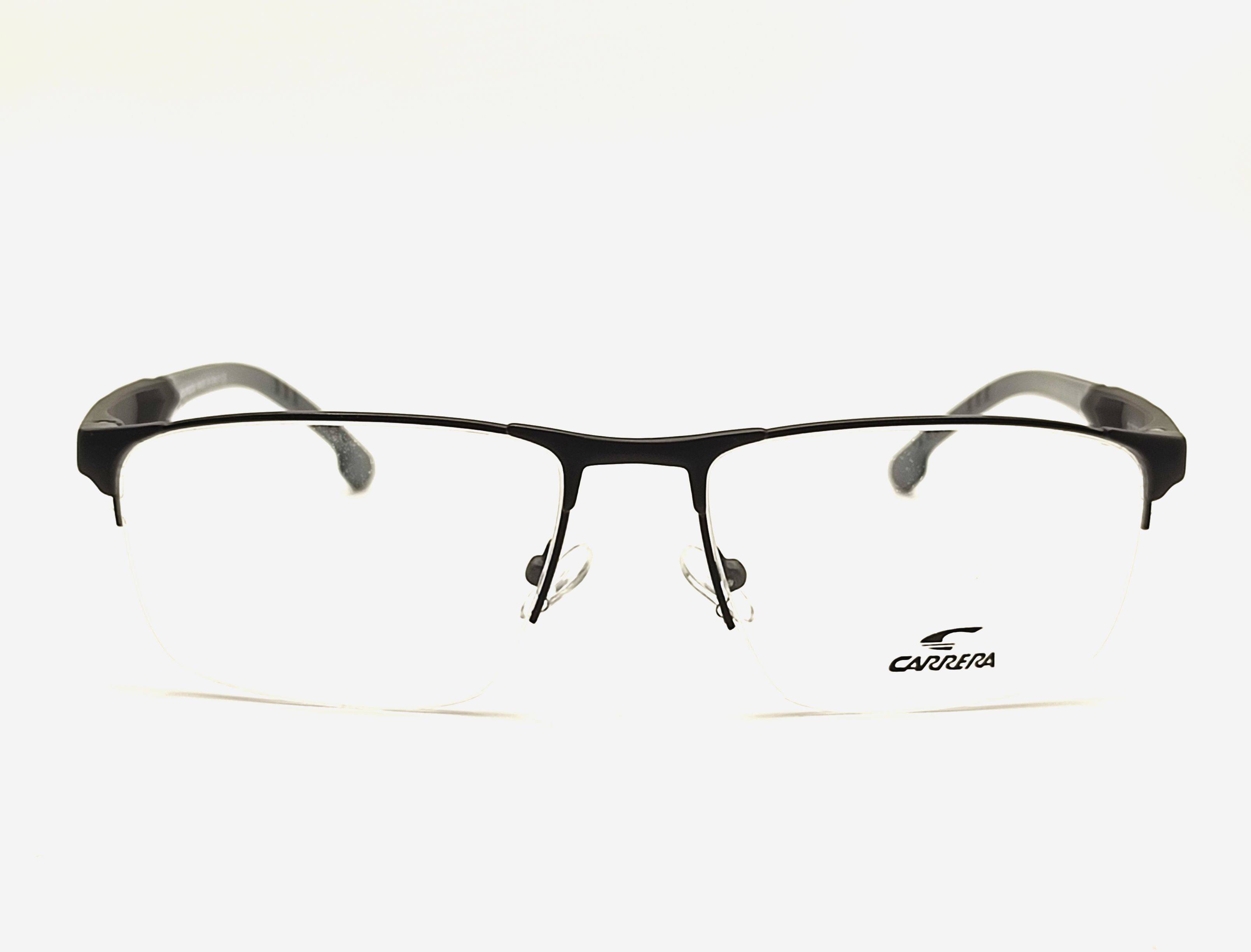 Carrera Semi‑Rimless Eyeglass Frame – Black/Gray, Oval, 140 mm #10