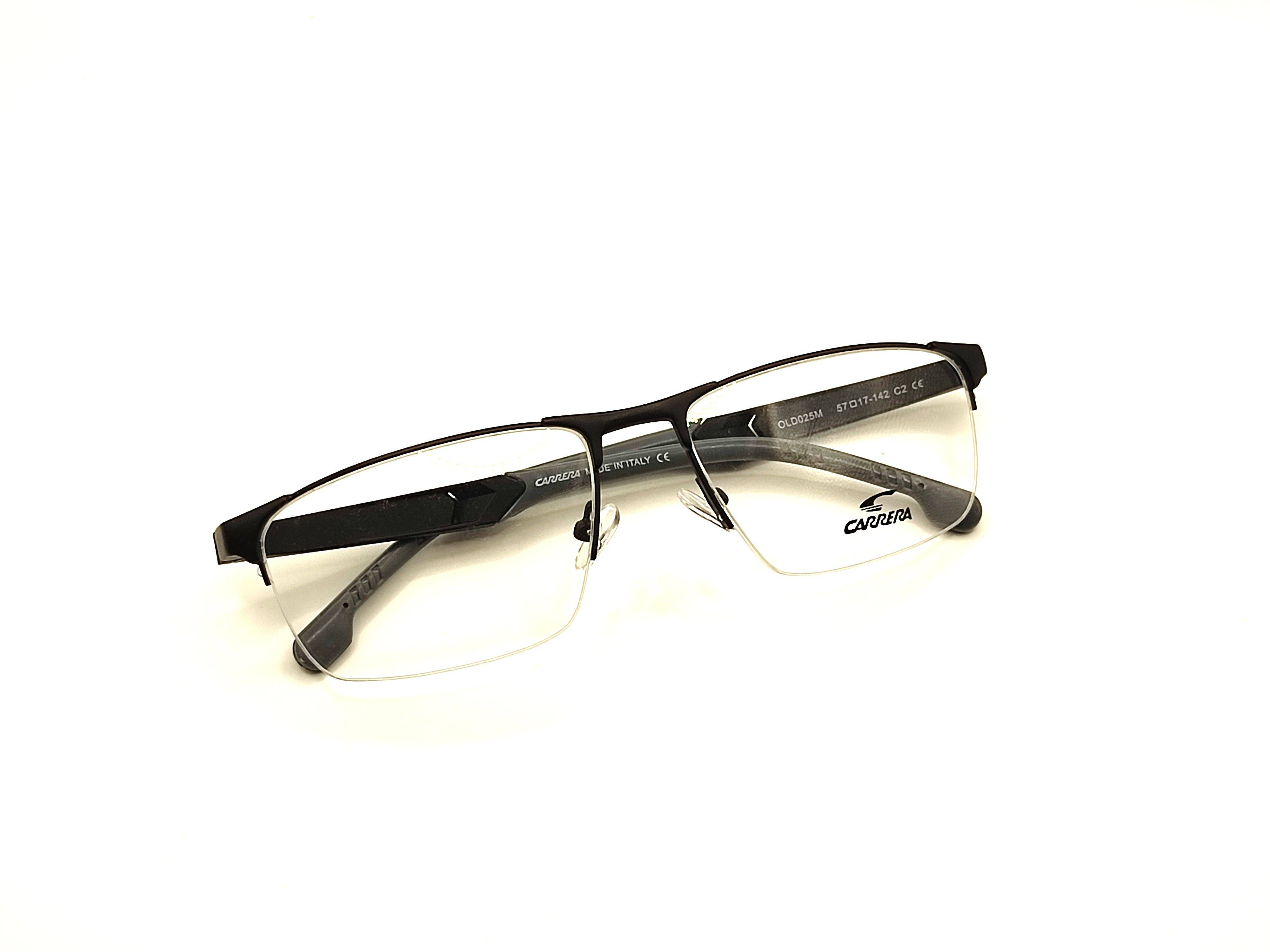 Carrera Semi‑Rimless Eyeglass Frame – Black/Gray, Oval, 140 mm #15
