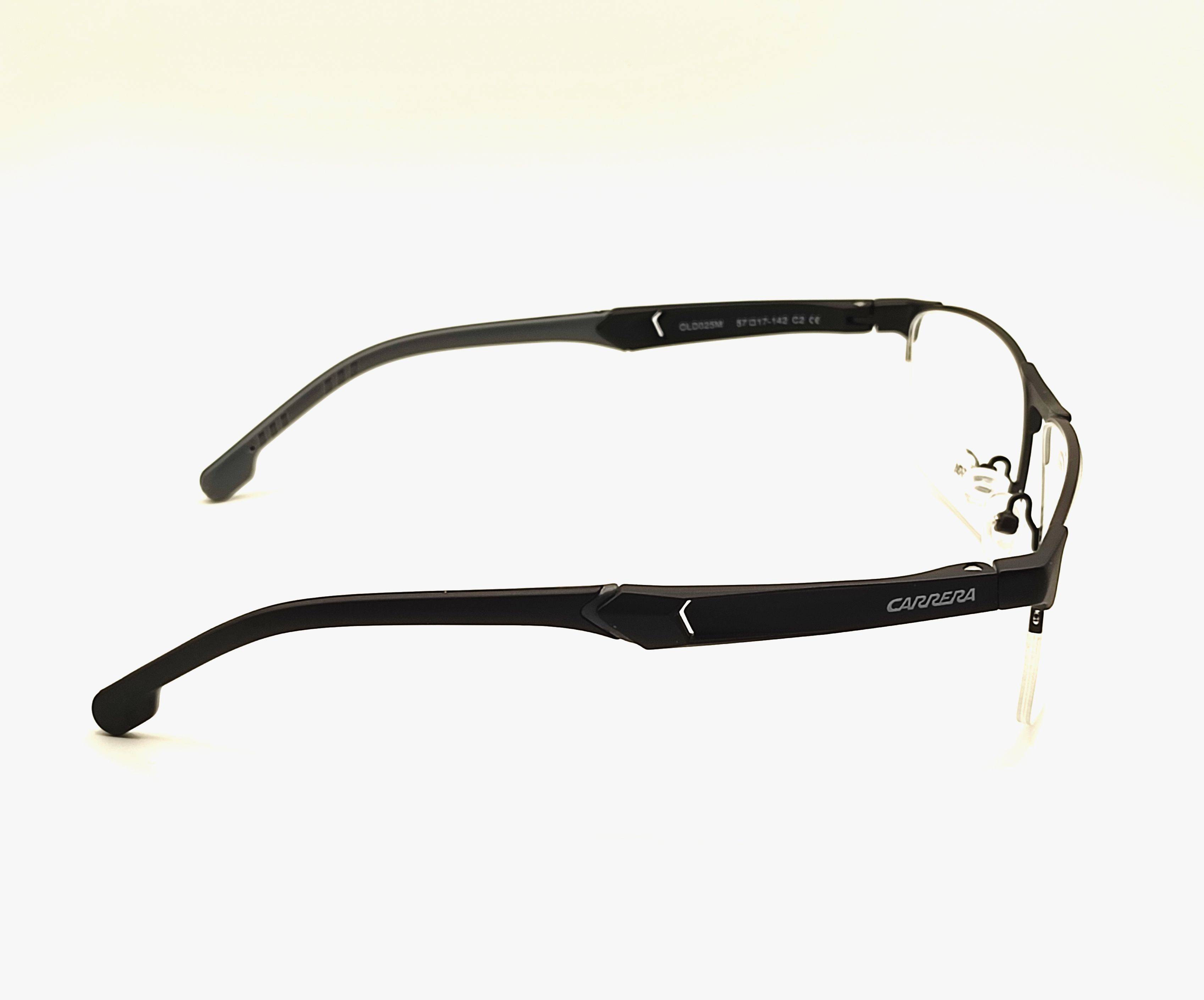 Carrera Semi‑Rimless Eyeglass Frame – Black/Gray, Oval, 140 mm #6