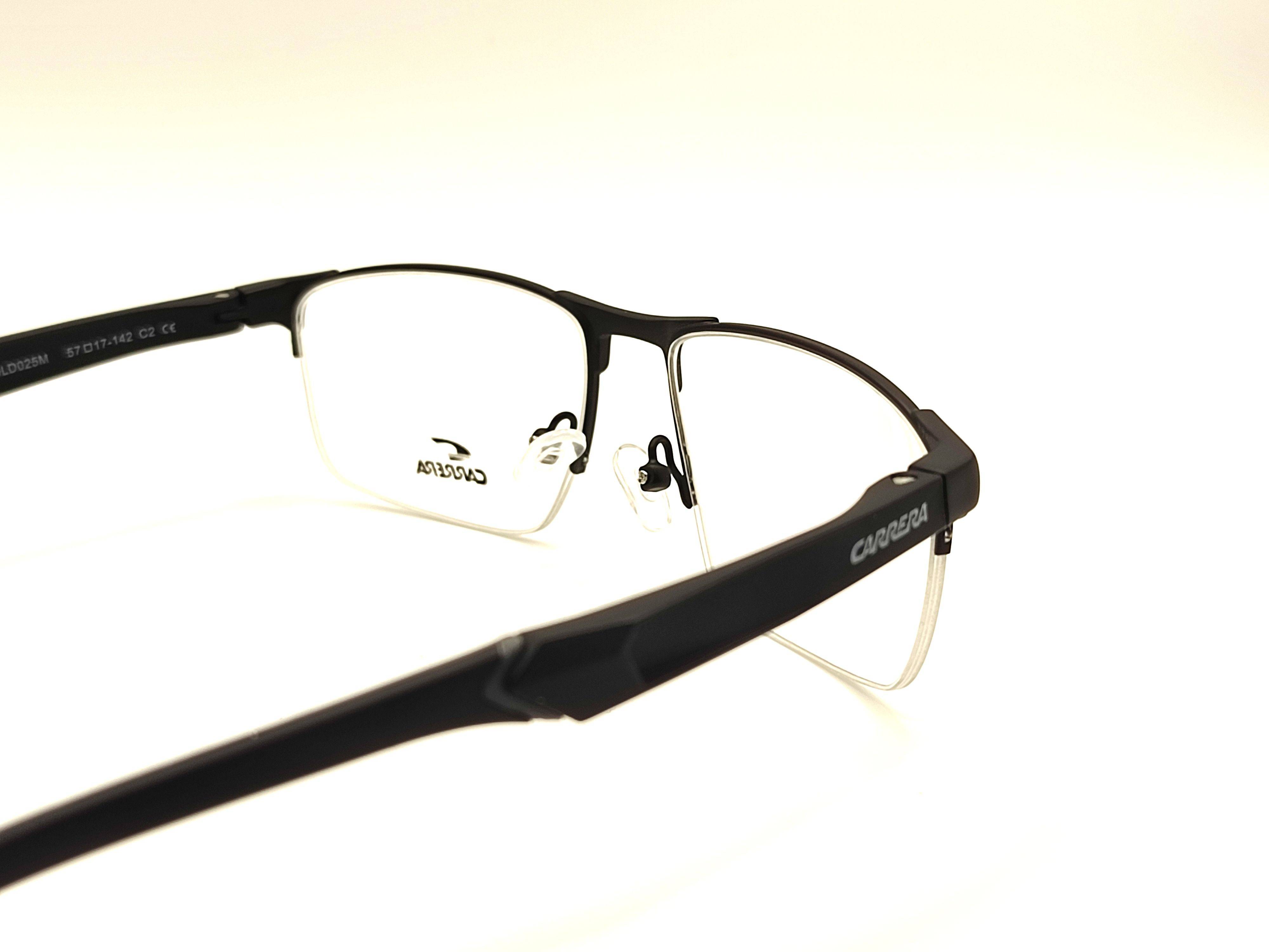 Carrera Semi‑Rimless Eyeglass Frame – Black/Gray, Oval, 140 mm #13