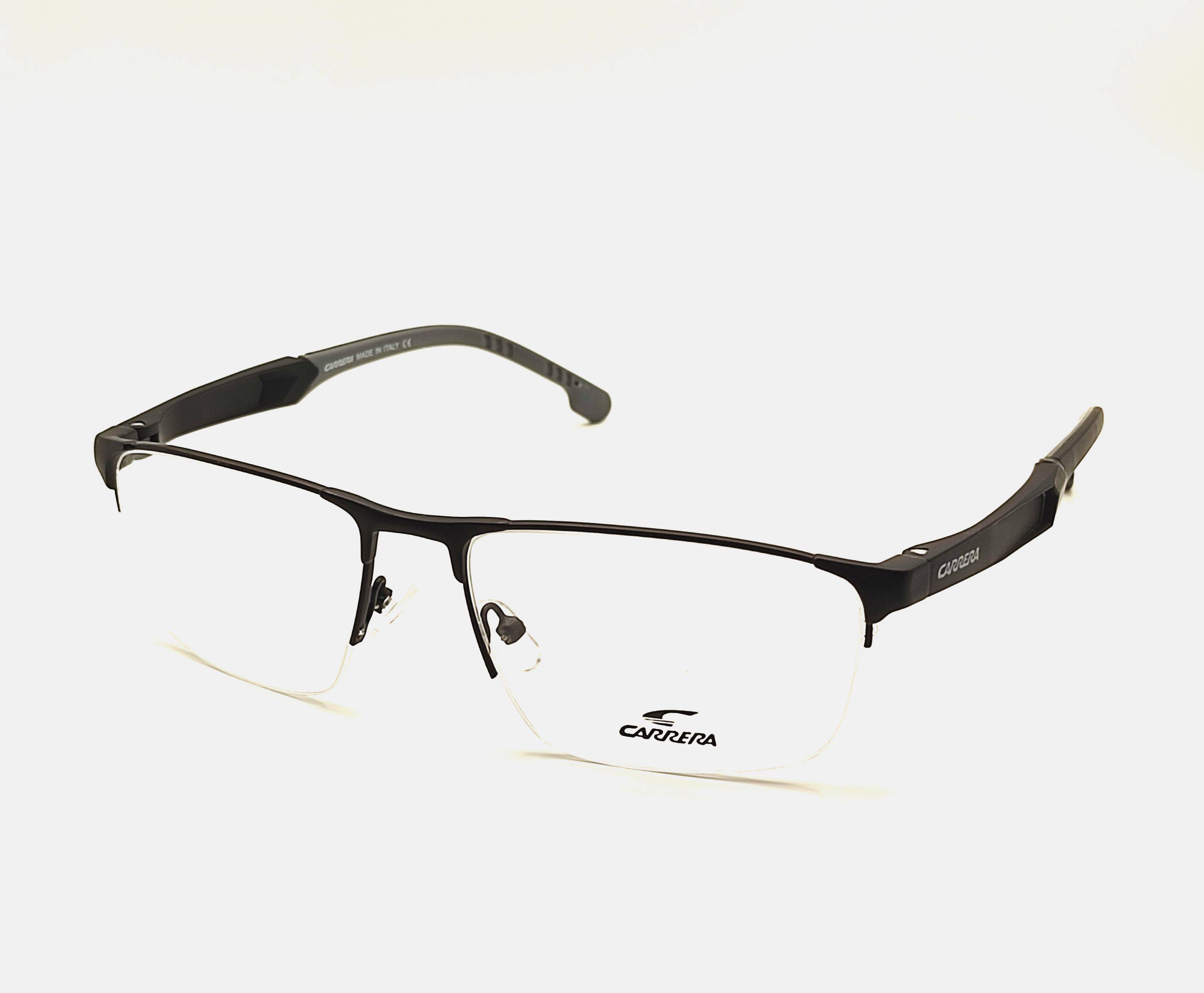 Carrera Semi‑Rimless Eyeglass Frame – Black/Gray, Oval, 140 mm #9