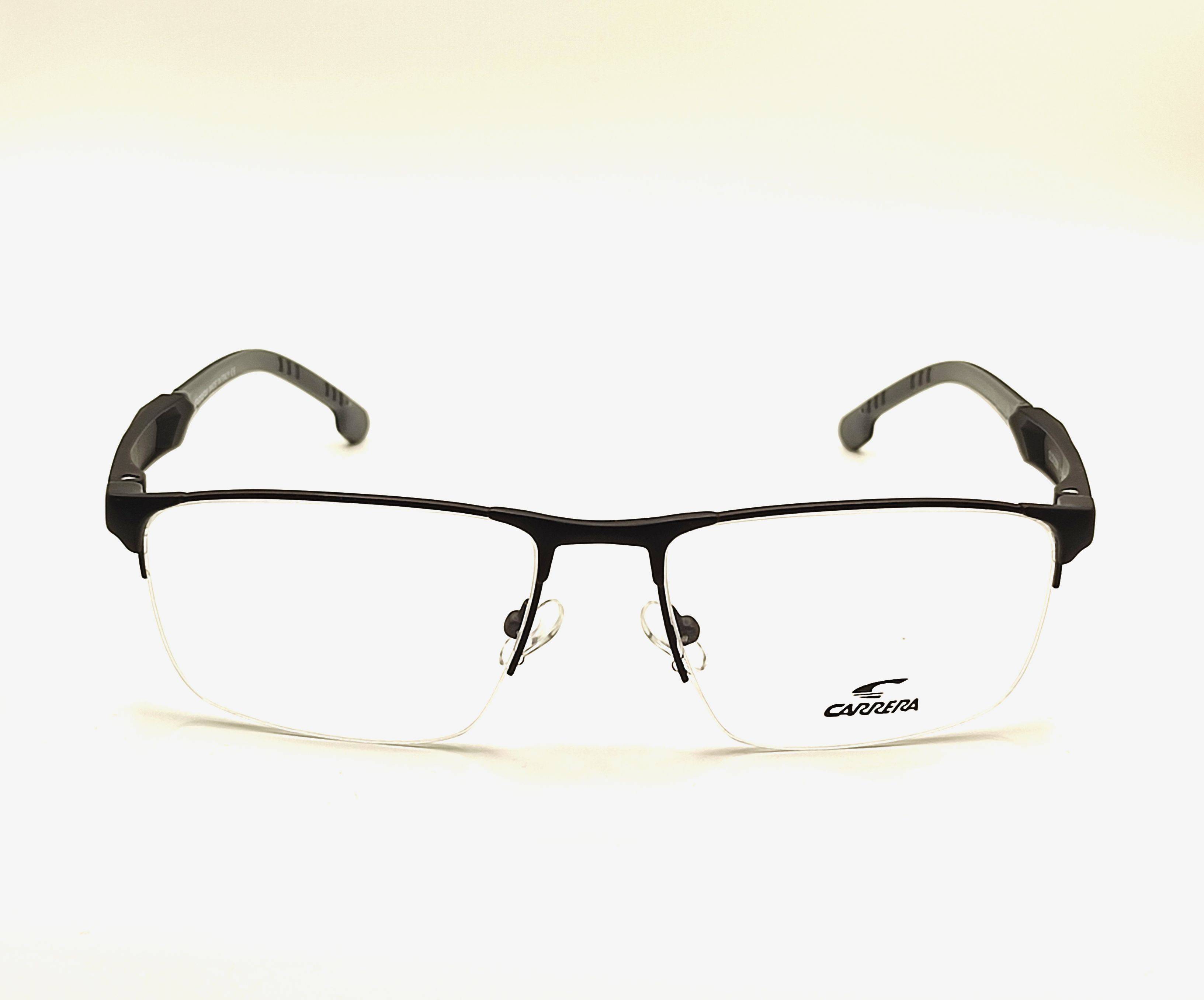 Carrera Semi‑Rimless Eyeglass Frame – Black/Gray, Oval, 140 mm #11