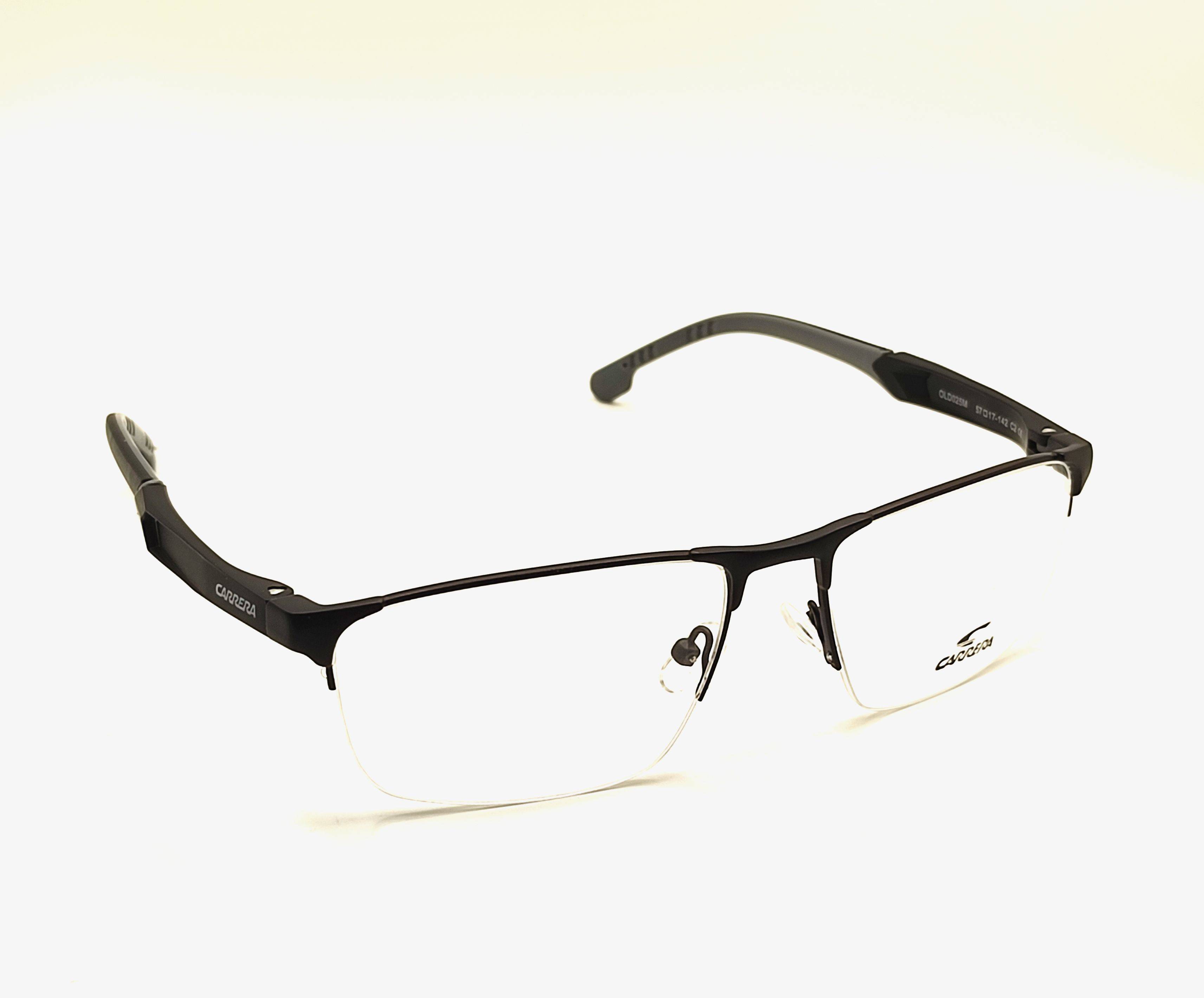 Carrera Semi‑Rimless Eyeglass Frame – Black/Gray, Oval, 140 mm #12