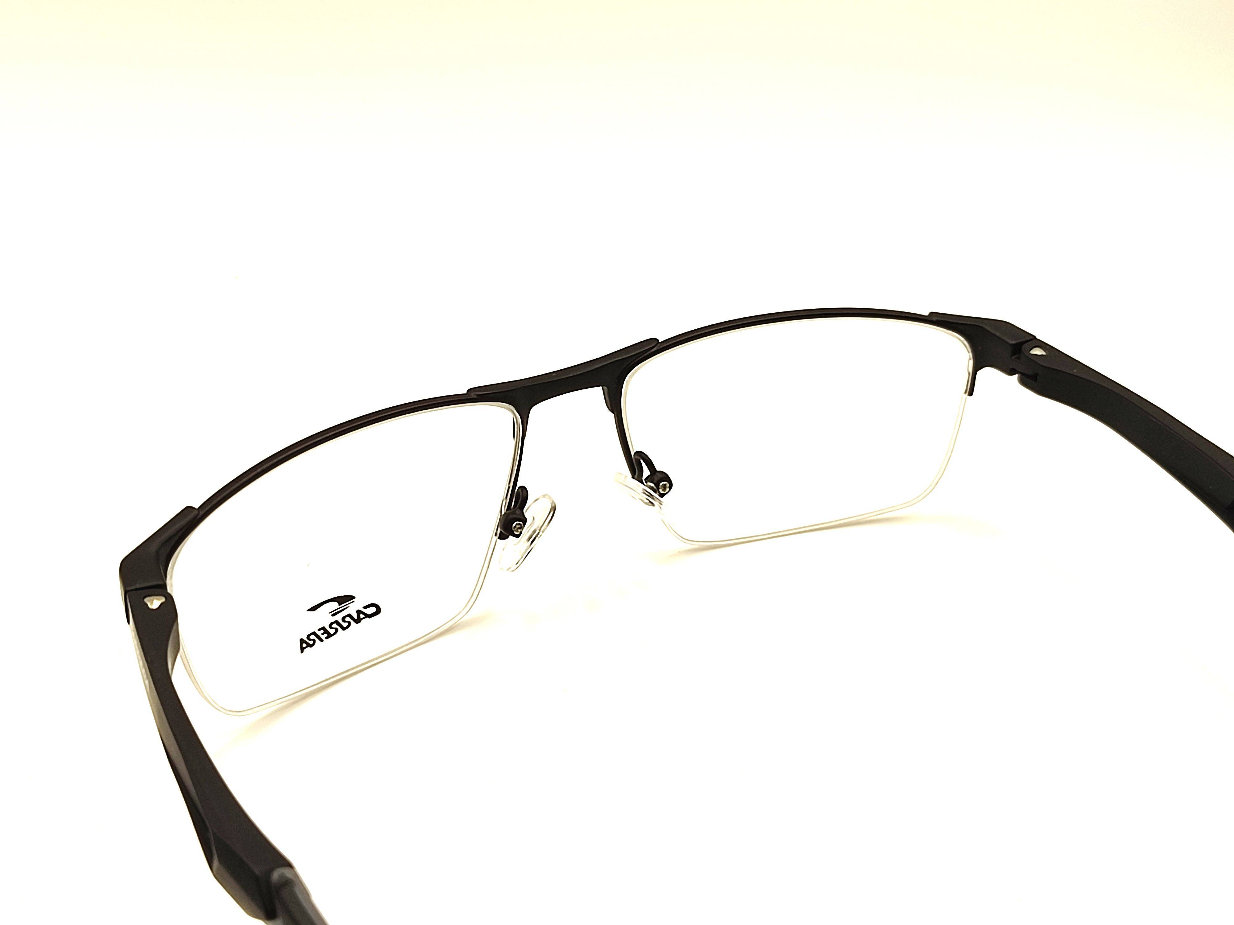 Carrera Semi‑Rimless Eyeglass Frame – Black/Gray, Oval, 140 mm #8