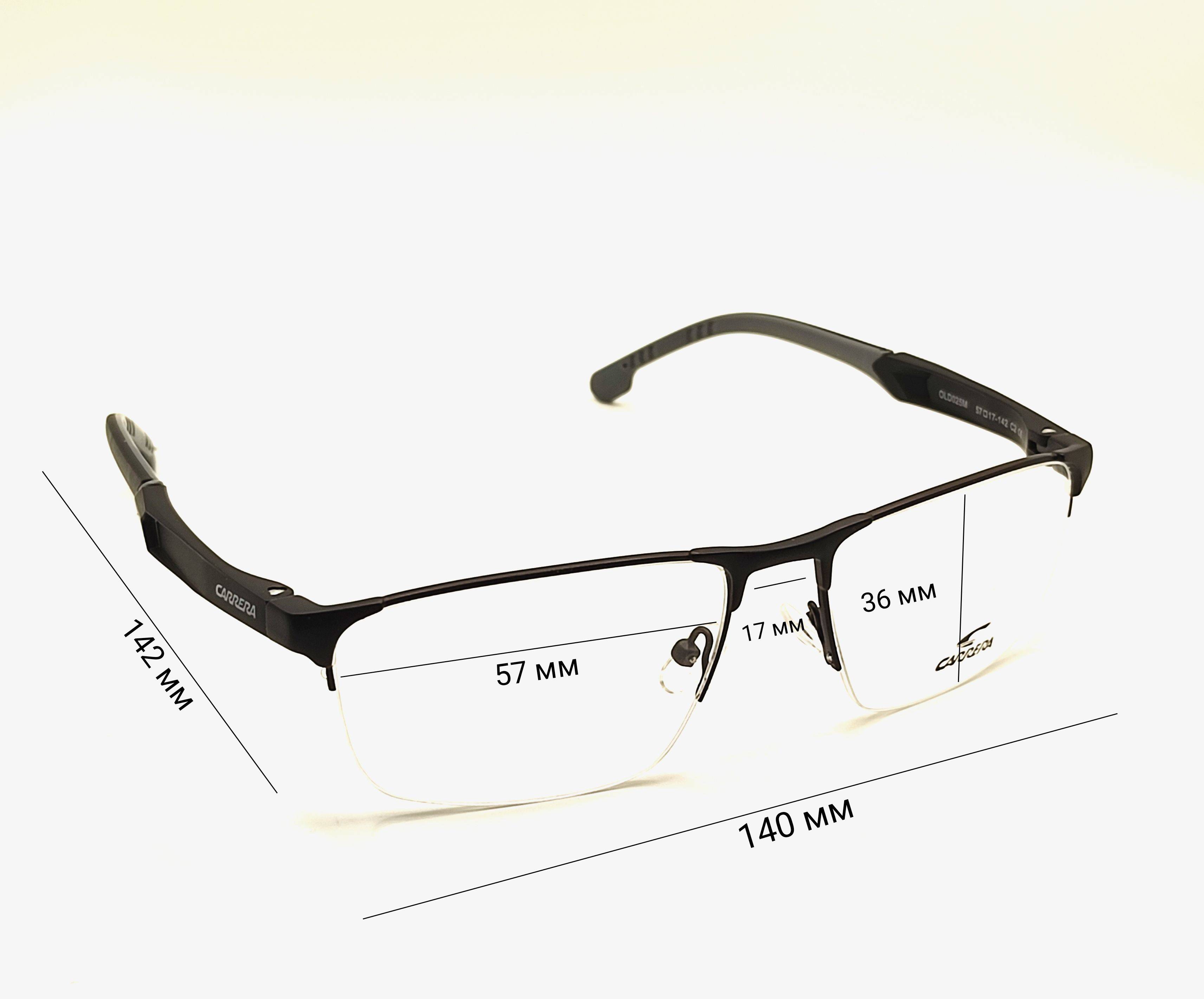 Carrera Semi‑Rimless Eyeglass Frame – Black/Gray, Oval, 140 mm #2