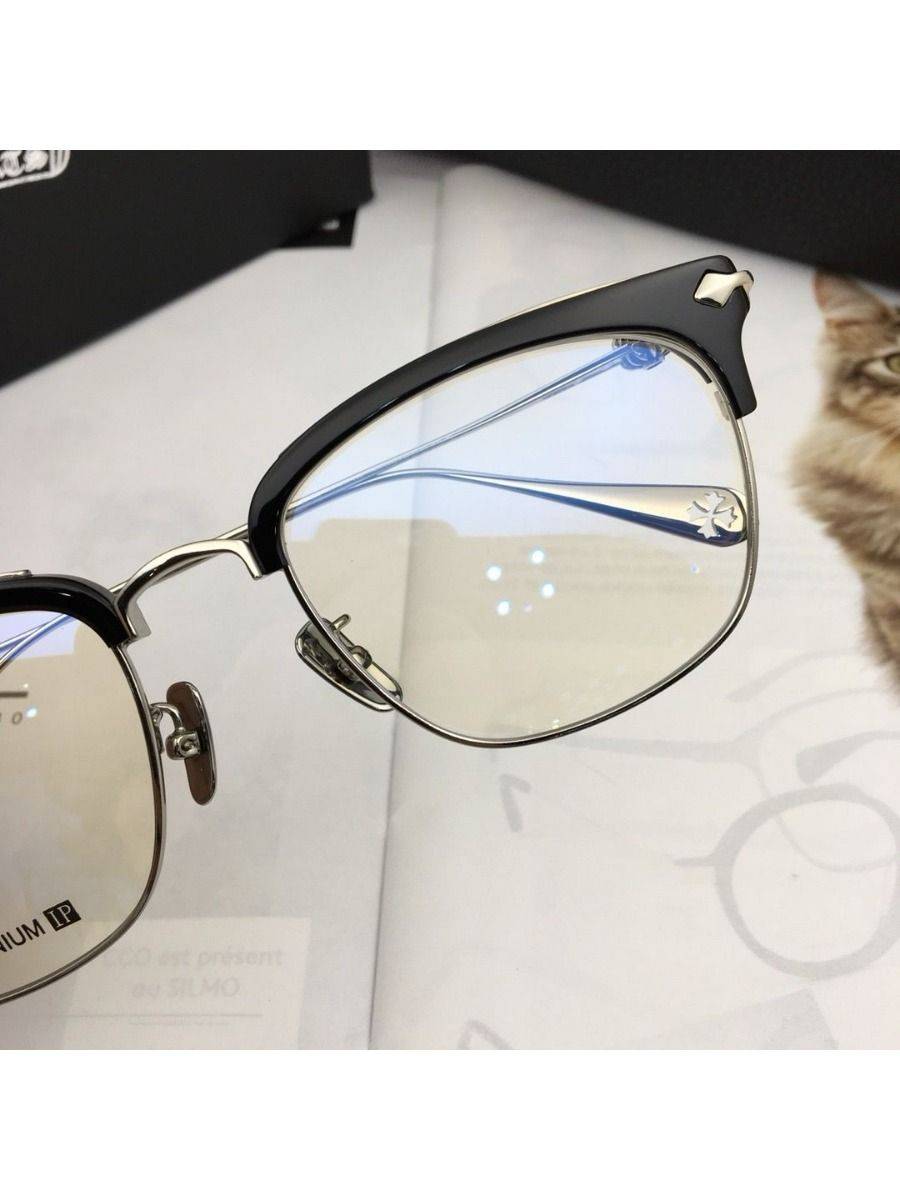 Chrome Hearts SUINTRADICTION55 Semi‑Rimless Eyeglass Frame – Black/Gold, 55 mm Lens, 145 mm Width #6