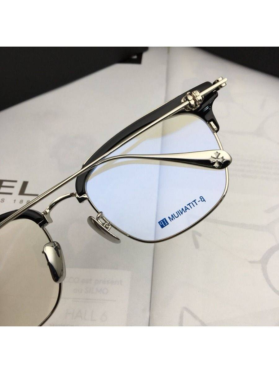 Chrome Hearts SUINTRADICTION55 Semi‑Rimless Eyeglass Frame – Black/Gold, 55 mm Lens, 145 mm Width #5