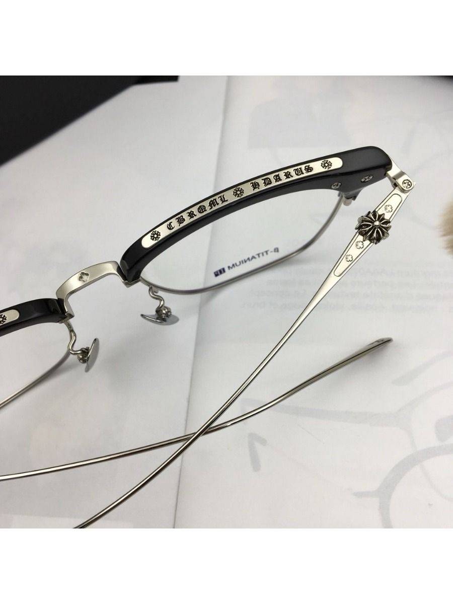 Chrome Hearts SUINTRADICTION55 Semi‑Rimless Eyeglass Frame – Black/Gold, 55 mm Lens, 145 mm Width #4