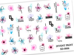iNVENT PRiNT Water Slide Nail Stickers, Floral #1