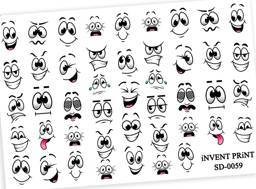 iNVENT PRiNT Smiley Faces Nail Stickers WSD-59 1 Pack #1