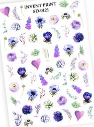 iNVENT PRiNT Nail Sliders Flowers Twigs Leaves WSD-121 1 Pack #1