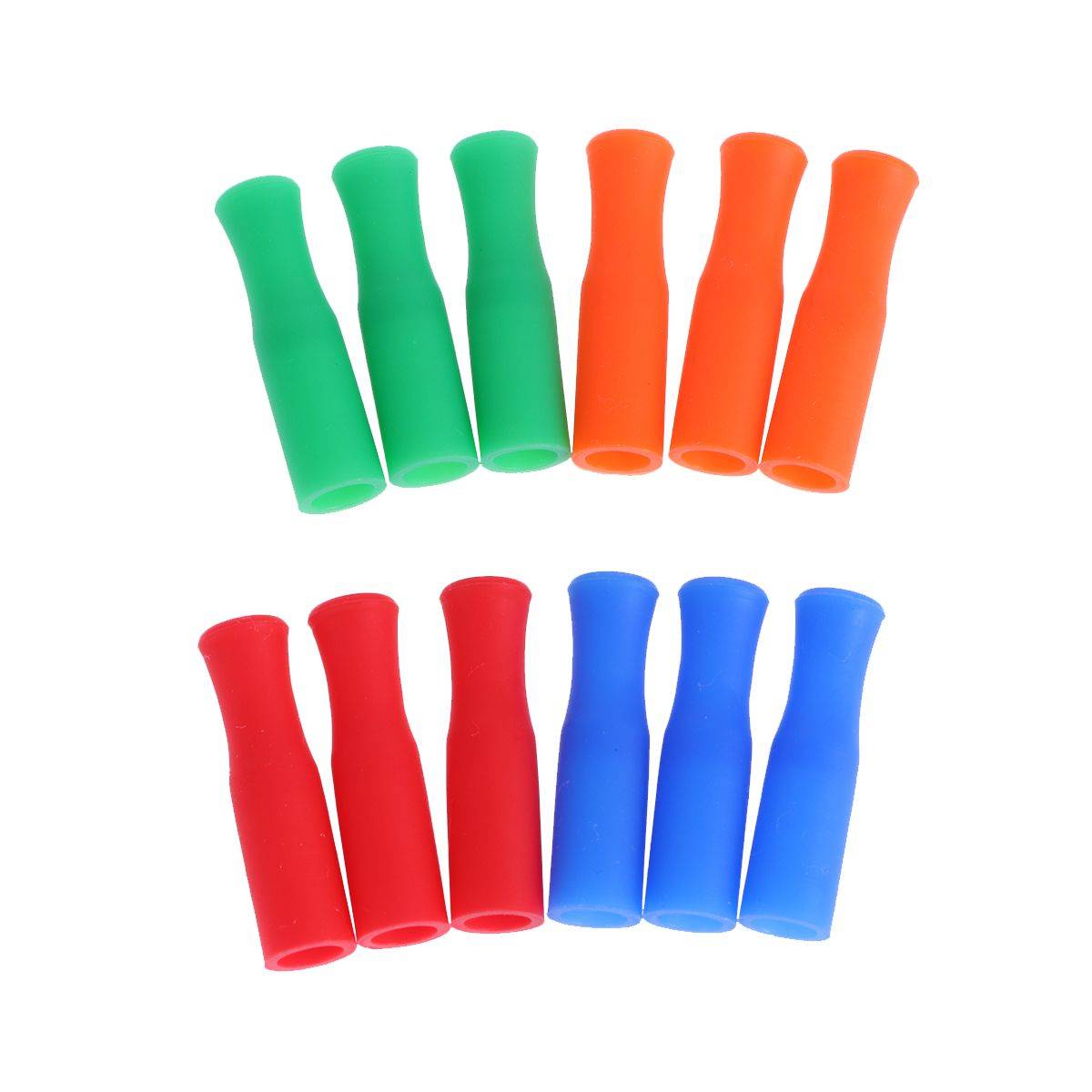 Silicone Straw Tips with Colorful Caps – Pack of 12 #2