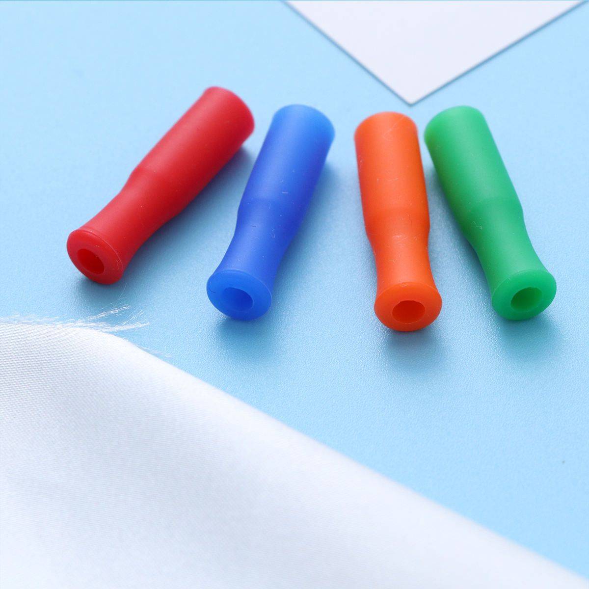 Silicone Straw Tips with Colorful Caps – Pack of 12 #8