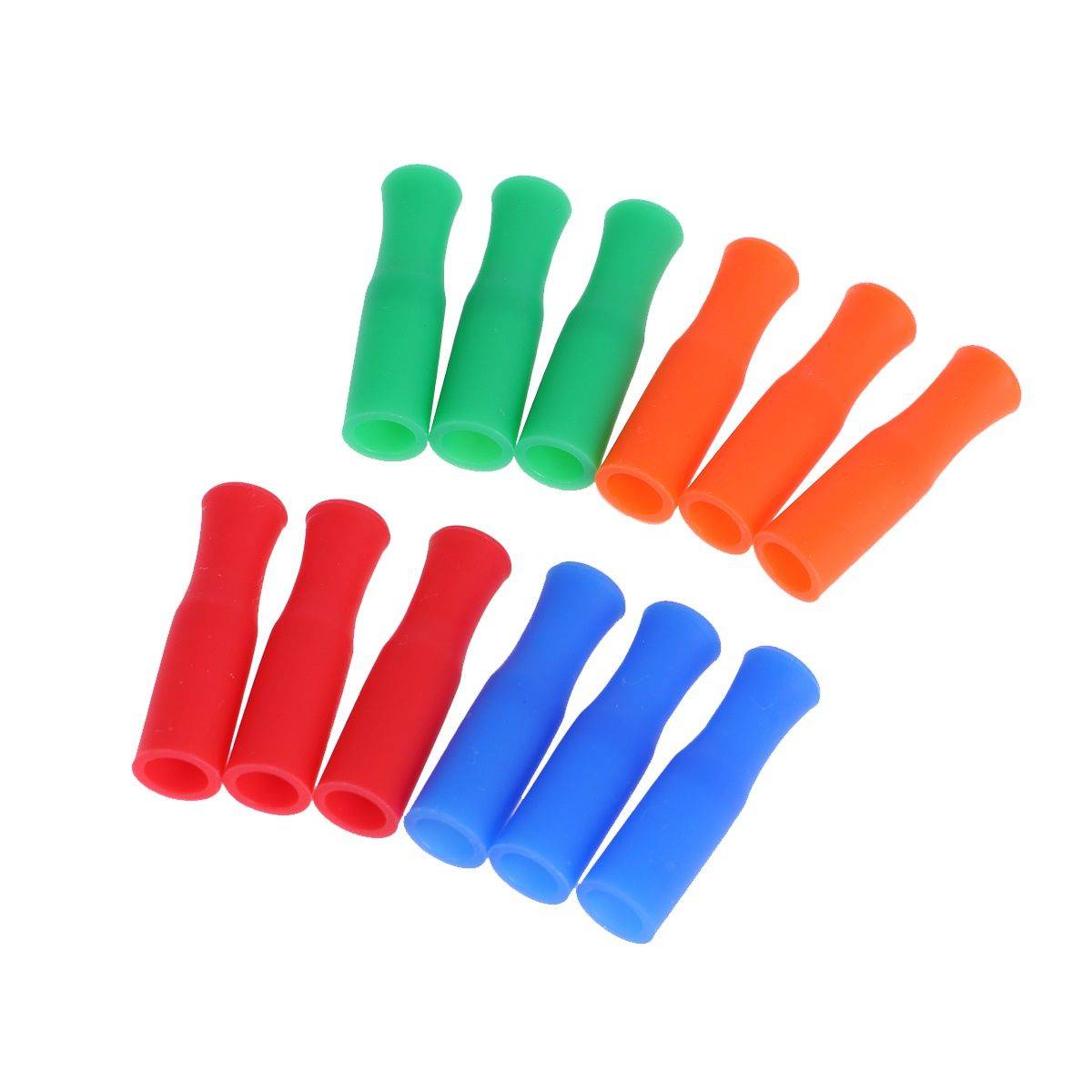 Silicone Straw Tips with Colorful Caps – Pack of 12 #3