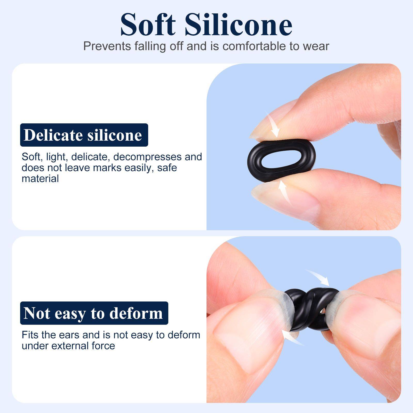 10 Pairs Silicone Anti-Slip Glasses Temple Tips - Comfortable Ear Hooks for Eyewear #6