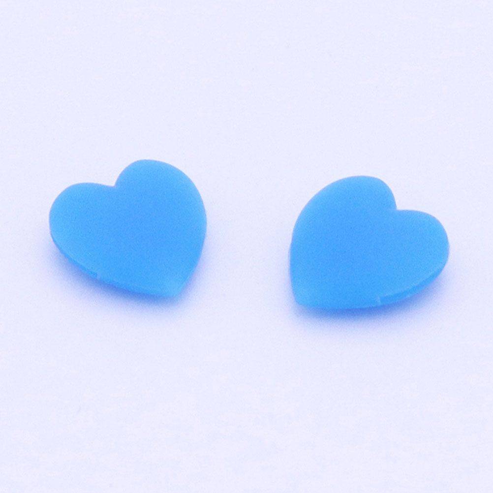 Silicone Heart-Shaped Blue Eye Clip-On Covers, 5 Pairs #3