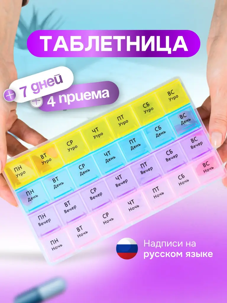 HEISHI BOX Pill Organizer 7-Day, 4 Times Per Day (Morning, Day, Evening, Night) #1