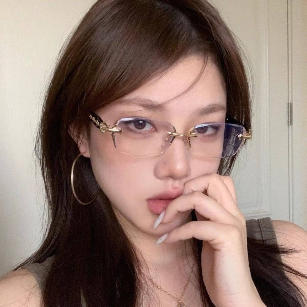 Retro Frameless Computer Glasses - Metal & PC Frame, UV & Blue Light Protection #2