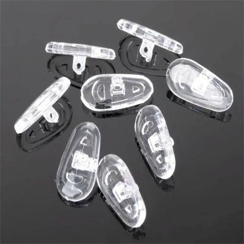 Soft Silicone Oval Nose Pads for Eyeglasses - 10 Pairs, Transparent, 13.5 x 7 mm #7