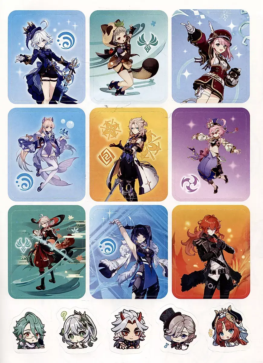 Genshin Impact. Раскраска с наклейками (фиолетовая) фото книги 2