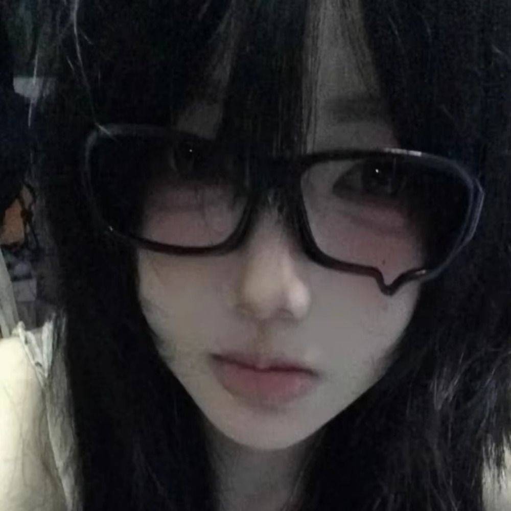 Nuotong Y2K Anime-Style Computer Glasses for Adults - Lightweight Polycarbonate Frames (Black) #10