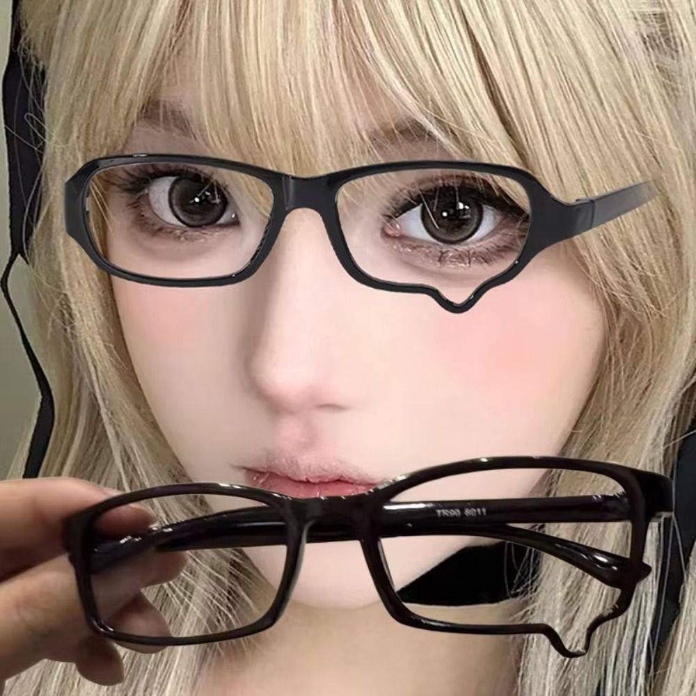 Anime Teardrop PC Glasses Frame Y2K Style, 15*4*4 cm, Polycarbonate, Unisex Fashion Eyewear #11