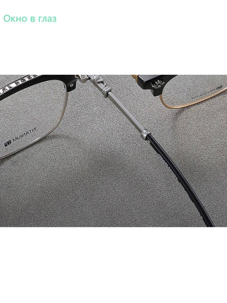 Chrome Hearts CH5192 Unisex Eyeglass Frames – Black/Silver Half‑Rim #9