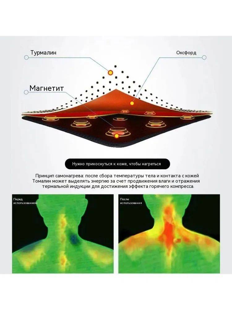 Tourmaline Self-Heating Neck Collar with Bamboo Charcoal and Magnets, Black #5