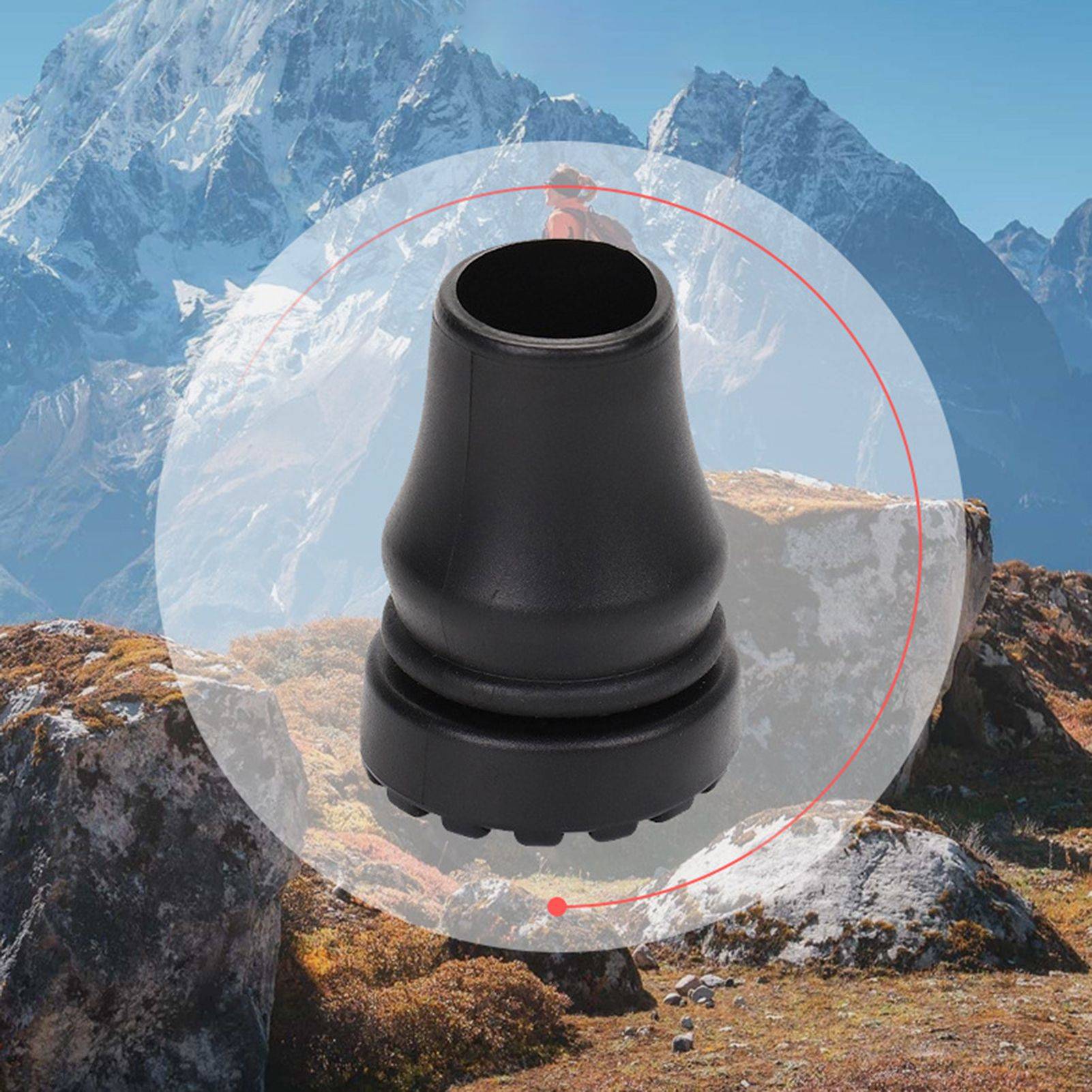 Round black rubber cane tip 19 mm #2