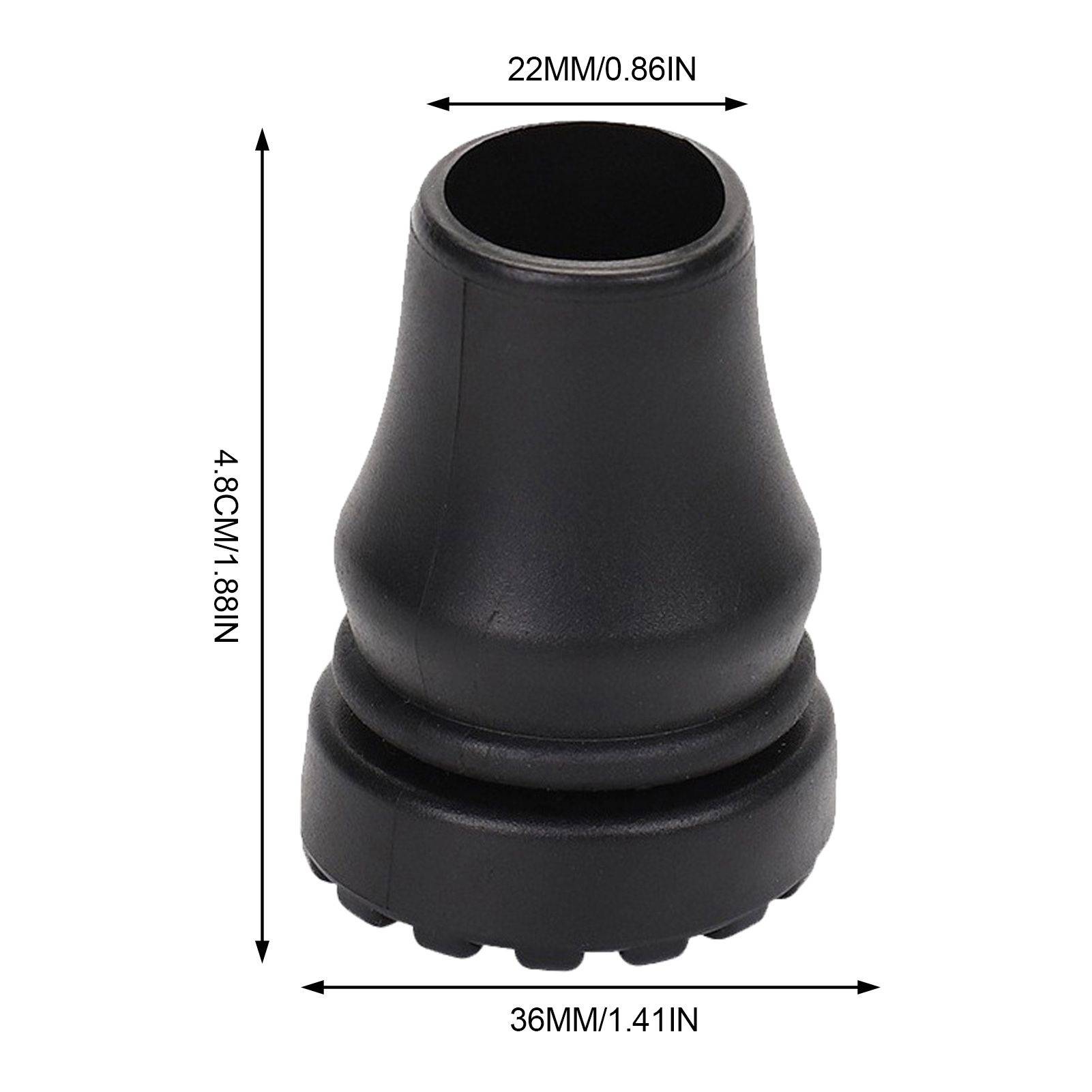 Round black rubber cane tip 22 mm #7