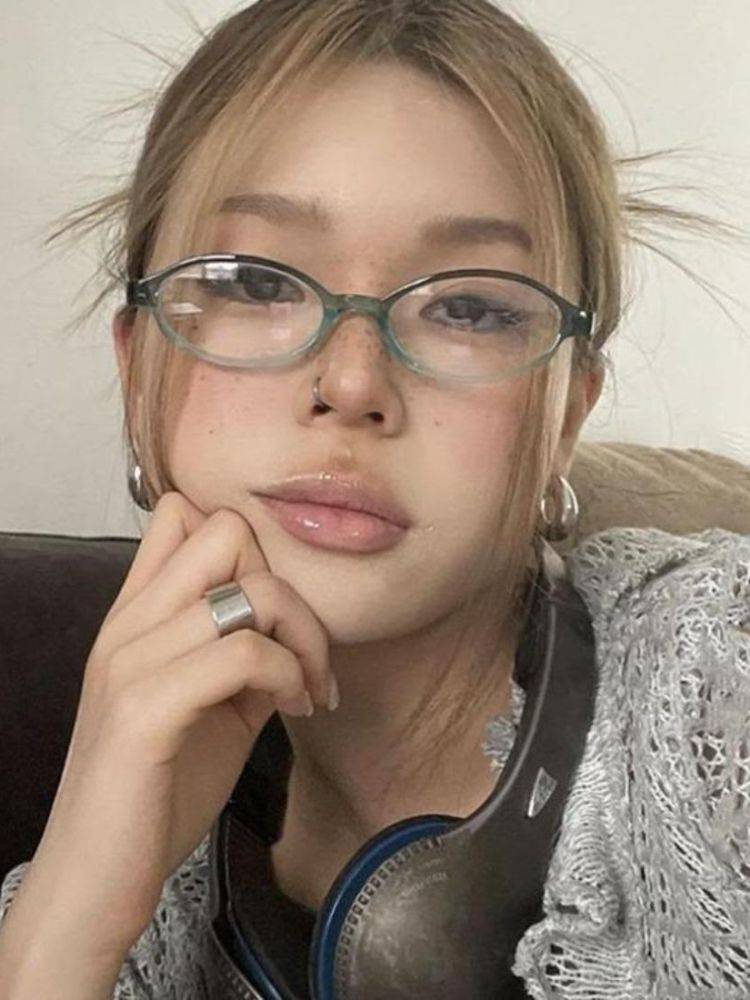 Green Oval Computer Glasses – Blue Light Blocking, Unisex #4