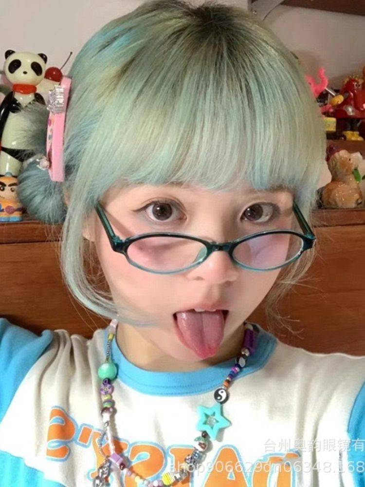 Green Oval Computer Glasses – Blue Light Blocking, Unisex #9