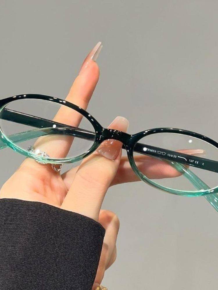 Green Oval Computer Glasses – Blue Light Blocking, Unisex #3
