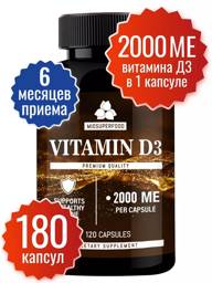 Vitamin D3 2000 IU 180 Capsules Miosuperfood Miopharm for Bone and Joint Health, Immune Support, and Beauty #1