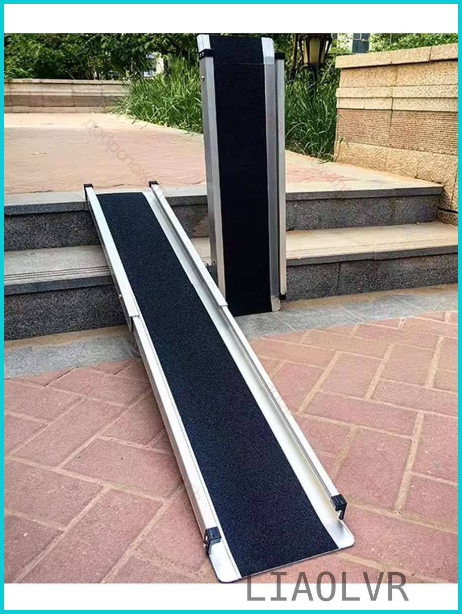 Aluminum Foldable Wheelchair Ramp, Portable, 121‑241 cm Length, 300 kg Capacity #3