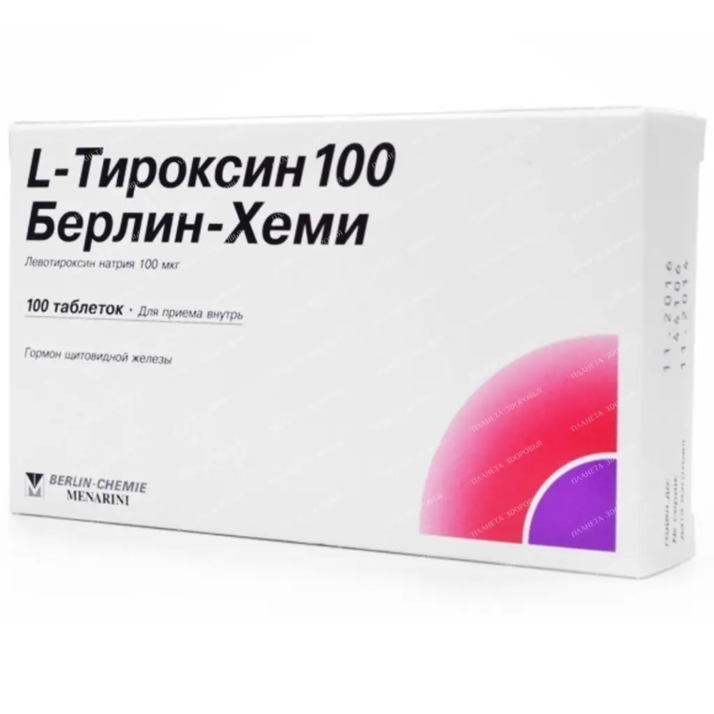 L-Thyroxine 100 Berlin-Chemie tablets 100 mcg №25X4