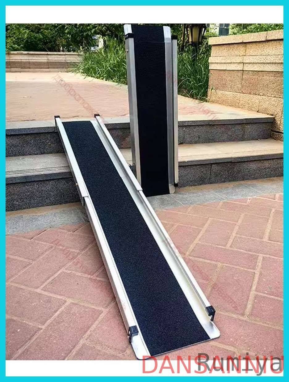 DANSANNIU Folding Aluminum Wheelchair Ramp 121‑241 cm Length, 19 cm Wide, 300 kg Capacity #3