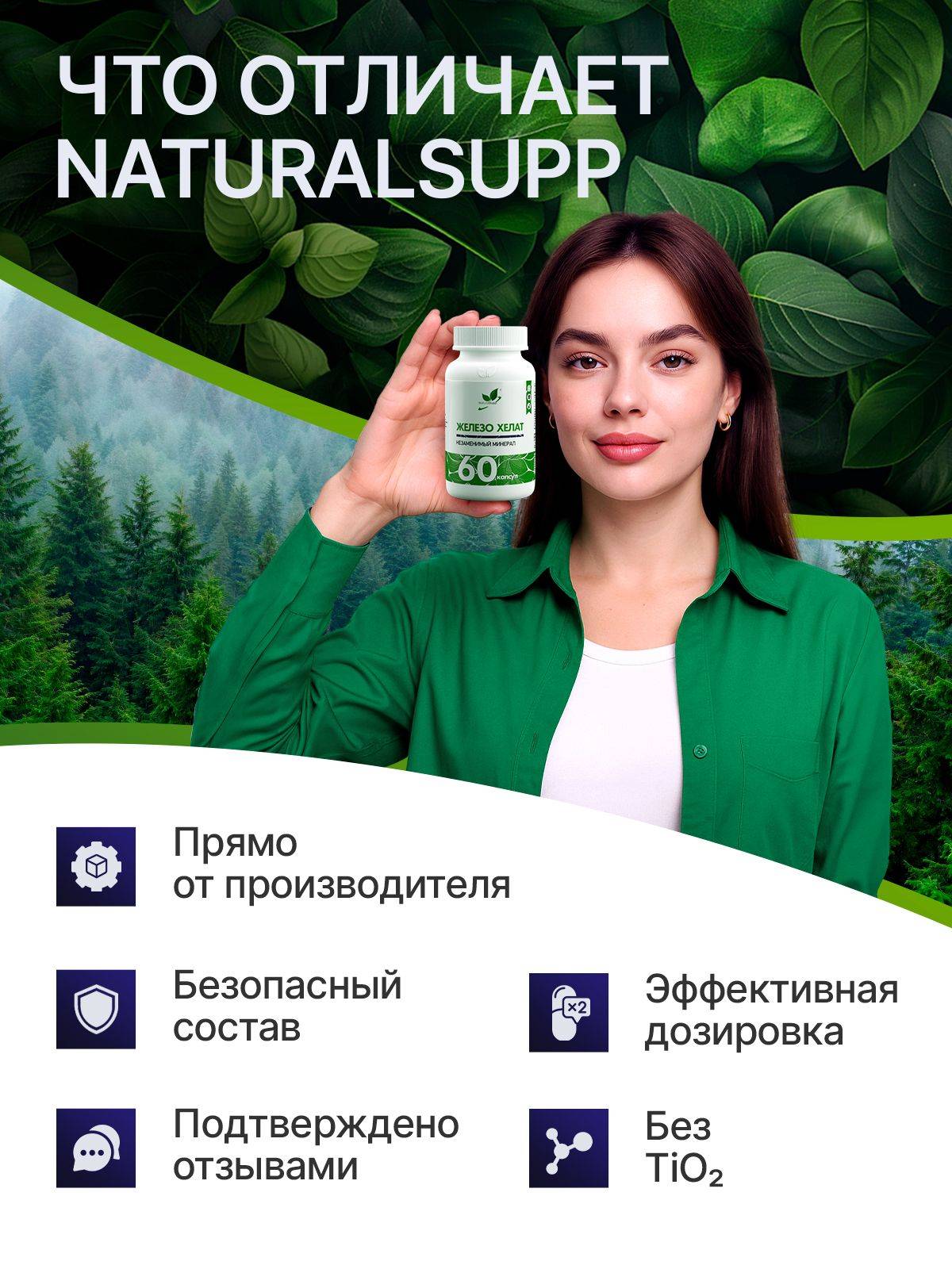 NaturalSupp Iron Bisglycinate 25 mg Capsules for Women, 60 Count #7