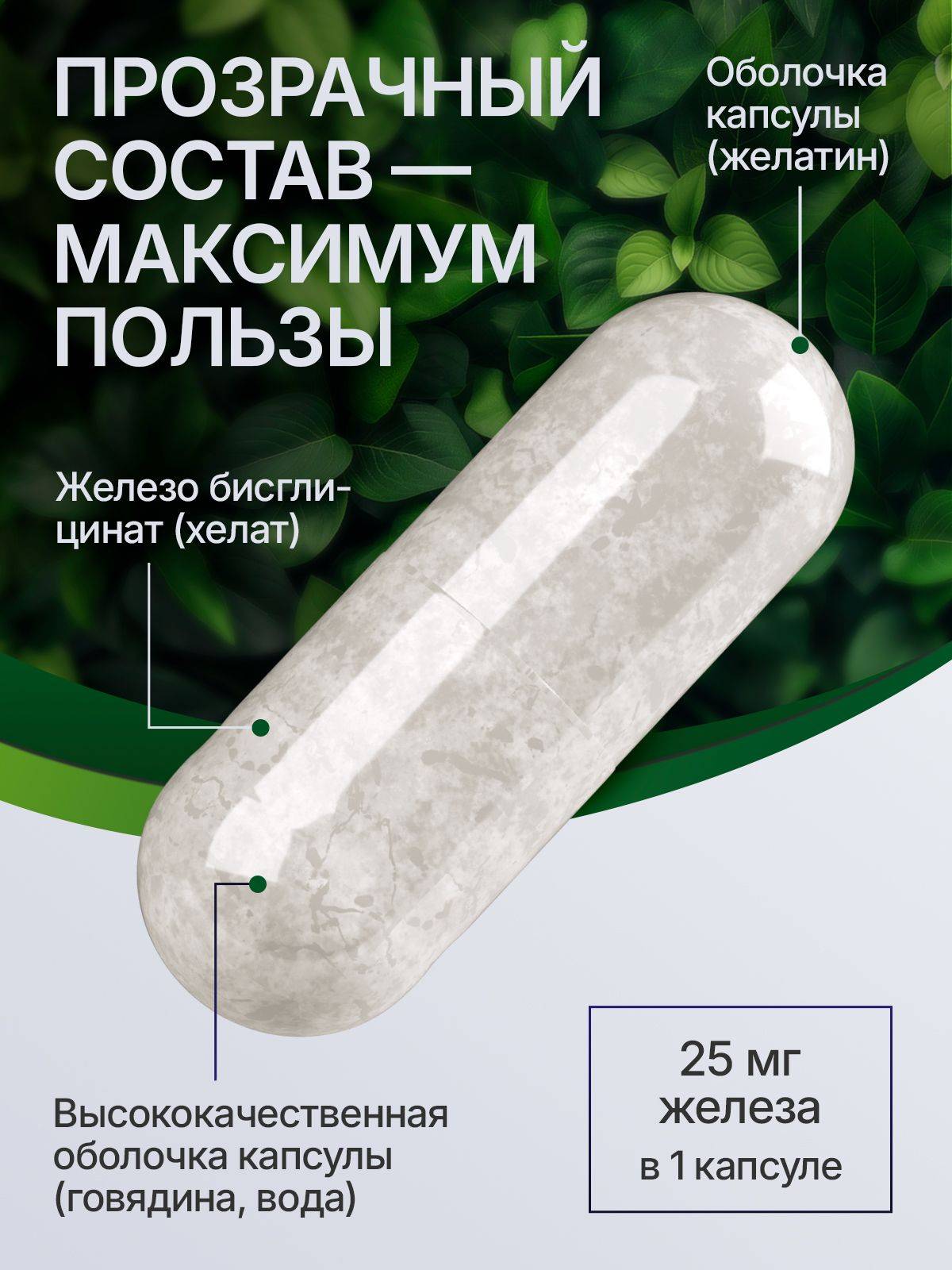 NaturalSupp Iron Bisglycinate 25 mg Capsules for Women, 60 Count #3