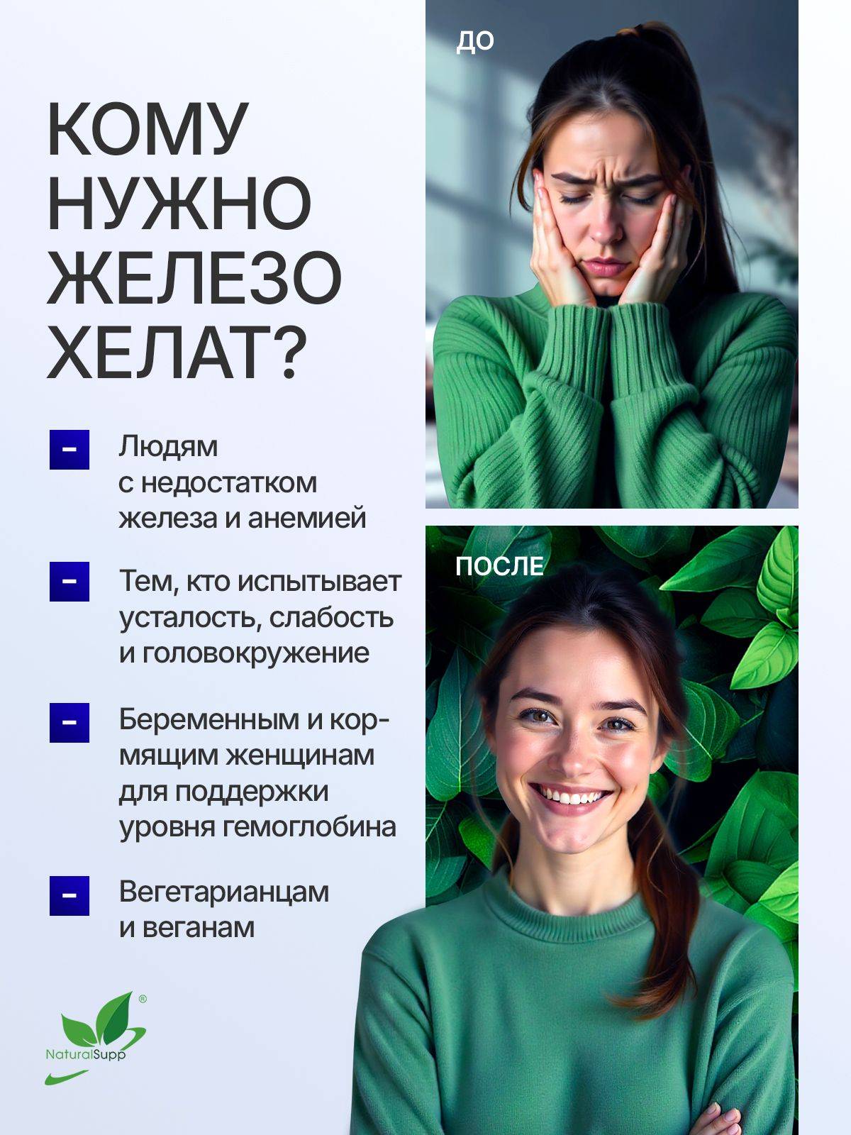 NaturalSupp Iron Bisglycinate 25 mg Capsules for Women, 60 Count #4