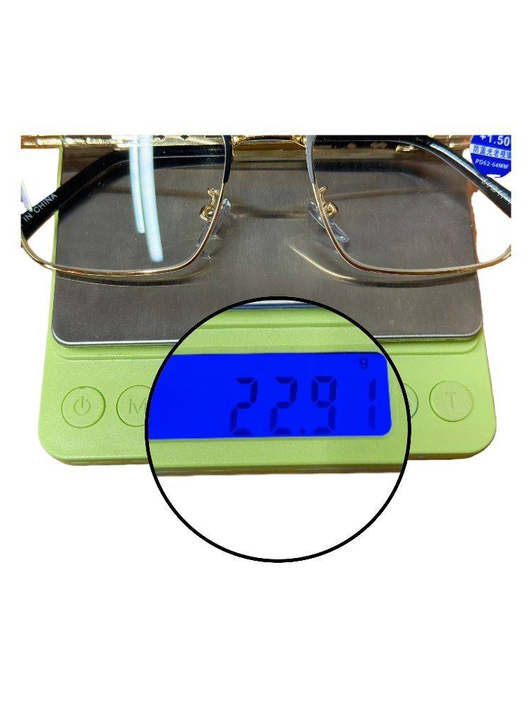 Rostov Optics Universal Anti-Glare Computer Glasses with Blue Light & UV Protection, Gold & Black Metal Frame, Diopters +1.0 to +4.0 for Adults #19