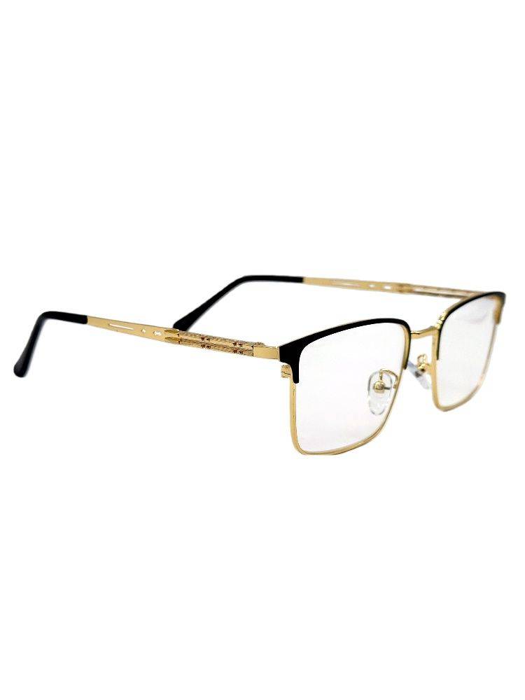 Rostov Optics Universal Computer Glasses +1.0 to +4.0 Metal Frame Black-Gold Greek Key Classic #5