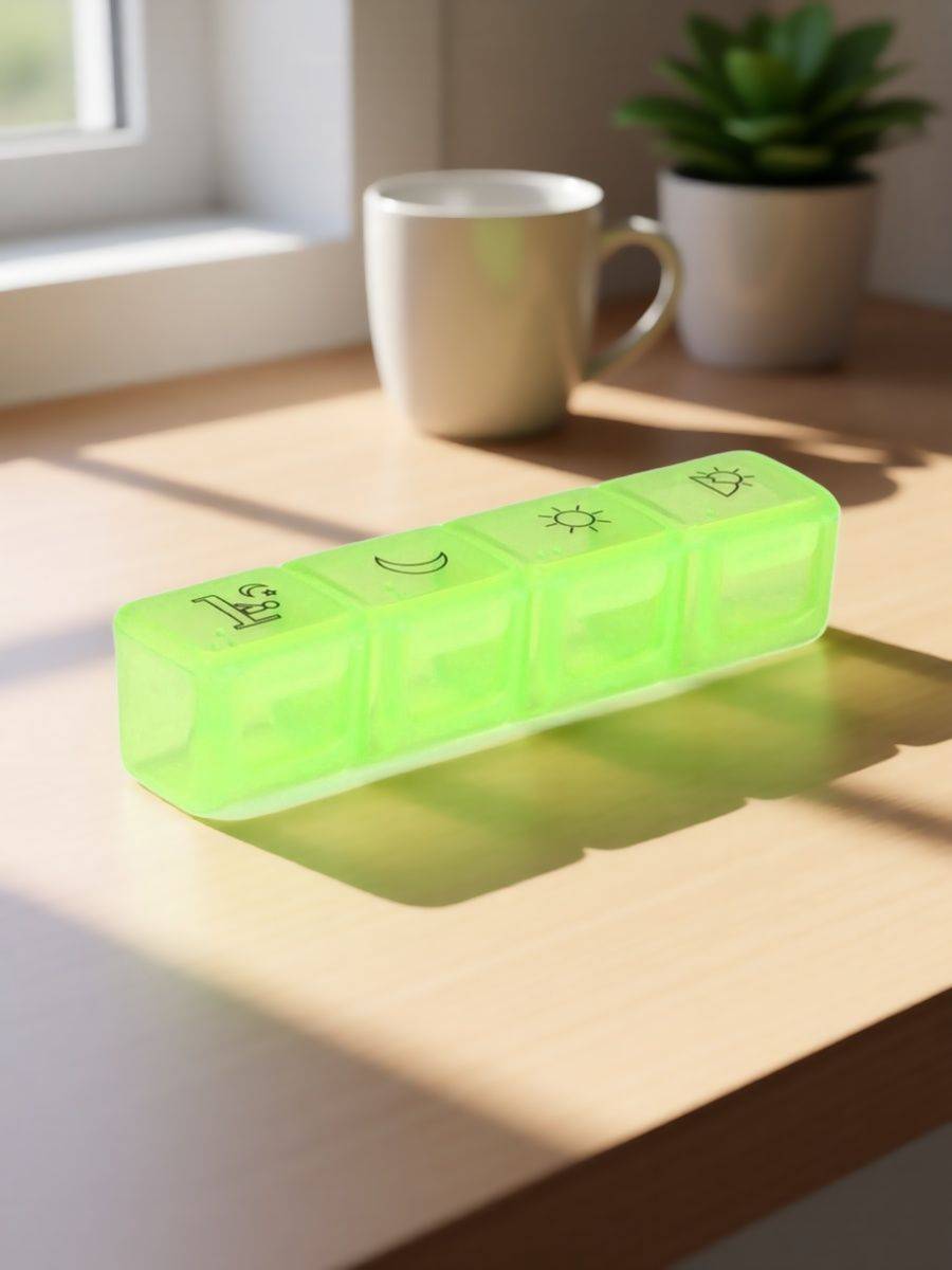 4-Section Plastic Pill Box, Multicolor #5