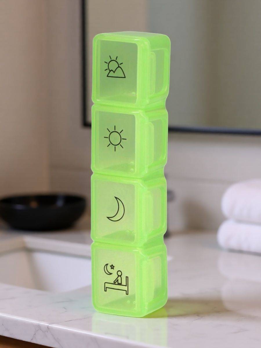 4-Section Plastic Pill Box, Multicolor #4