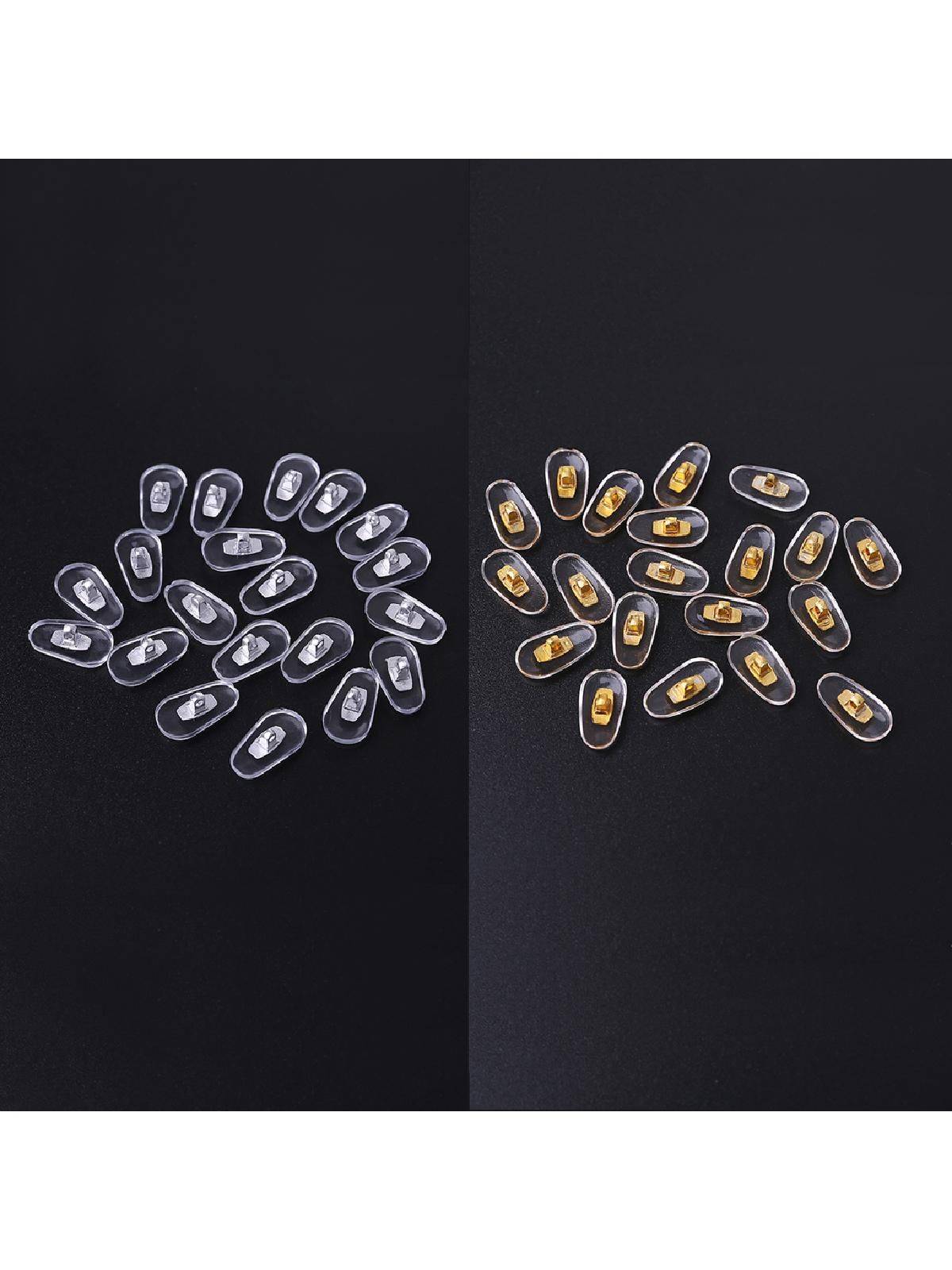 10 Pairs Glass Nose Pads with Aluminum Core (Gold, 14mm x 6mm) – Premium Spectacle Parts #12