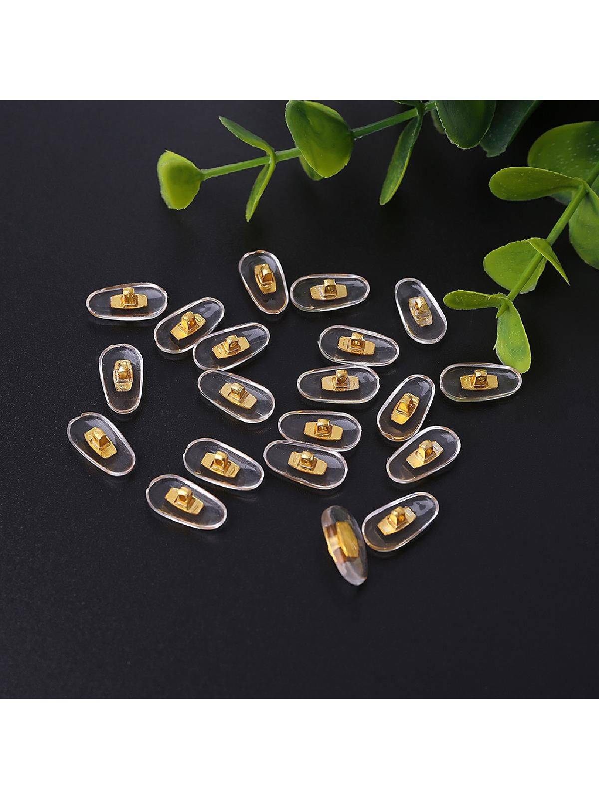 10 Pairs Glass Nose Pads with Aluminum Core (Gold, 14mm x 6mm) – Premium Spectacle Parts #3