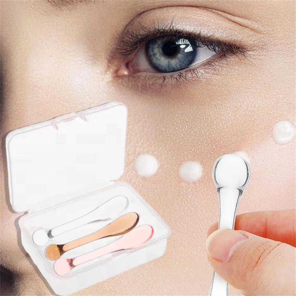 Acrylic Cosmetic Blade with Eye Massage Roller – 3‑Piece Mix with Box #4