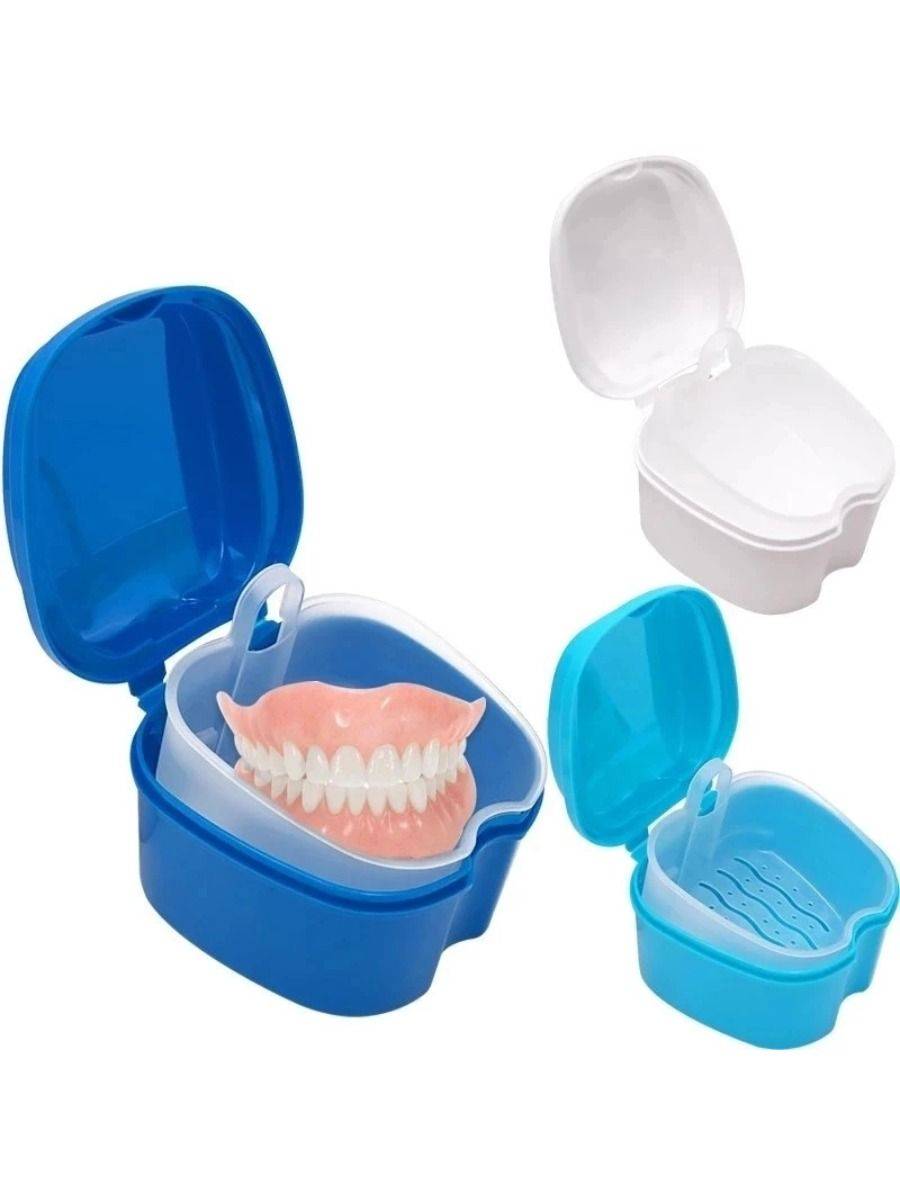 TWOHO Apple‑Shaped Denture Storage Box, Universal Size, ABS Plastic #8