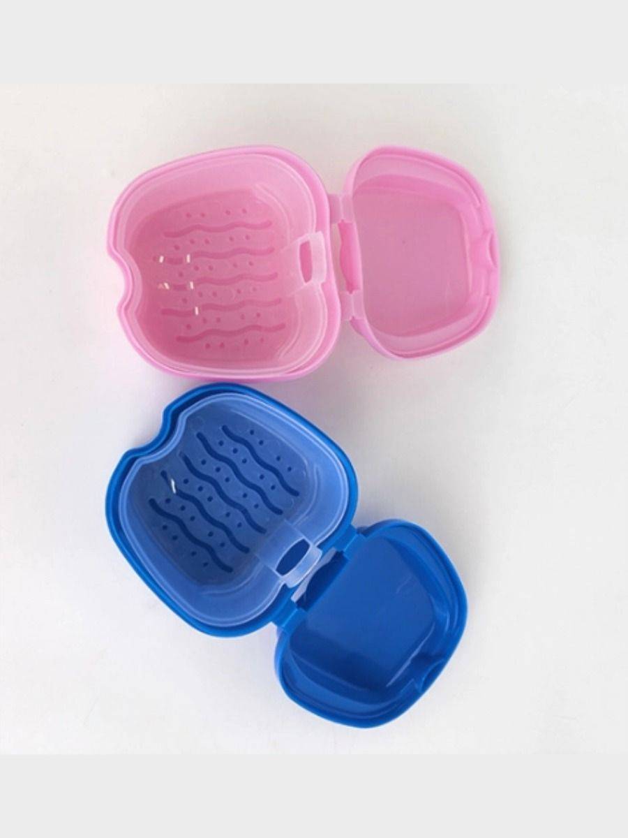 TWOHO Apple‑Shaped Denture Storage Box, Universal Size, ABS Plastic #11